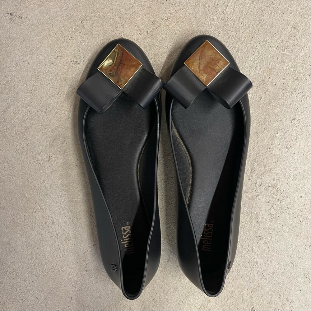 Melissa ballet flats with bow. Size 8.